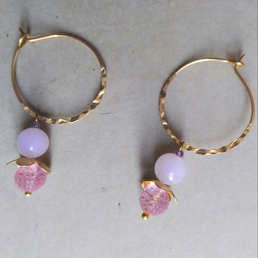 SOLD 'Very Berry' Hoops - Picture 2 of 5